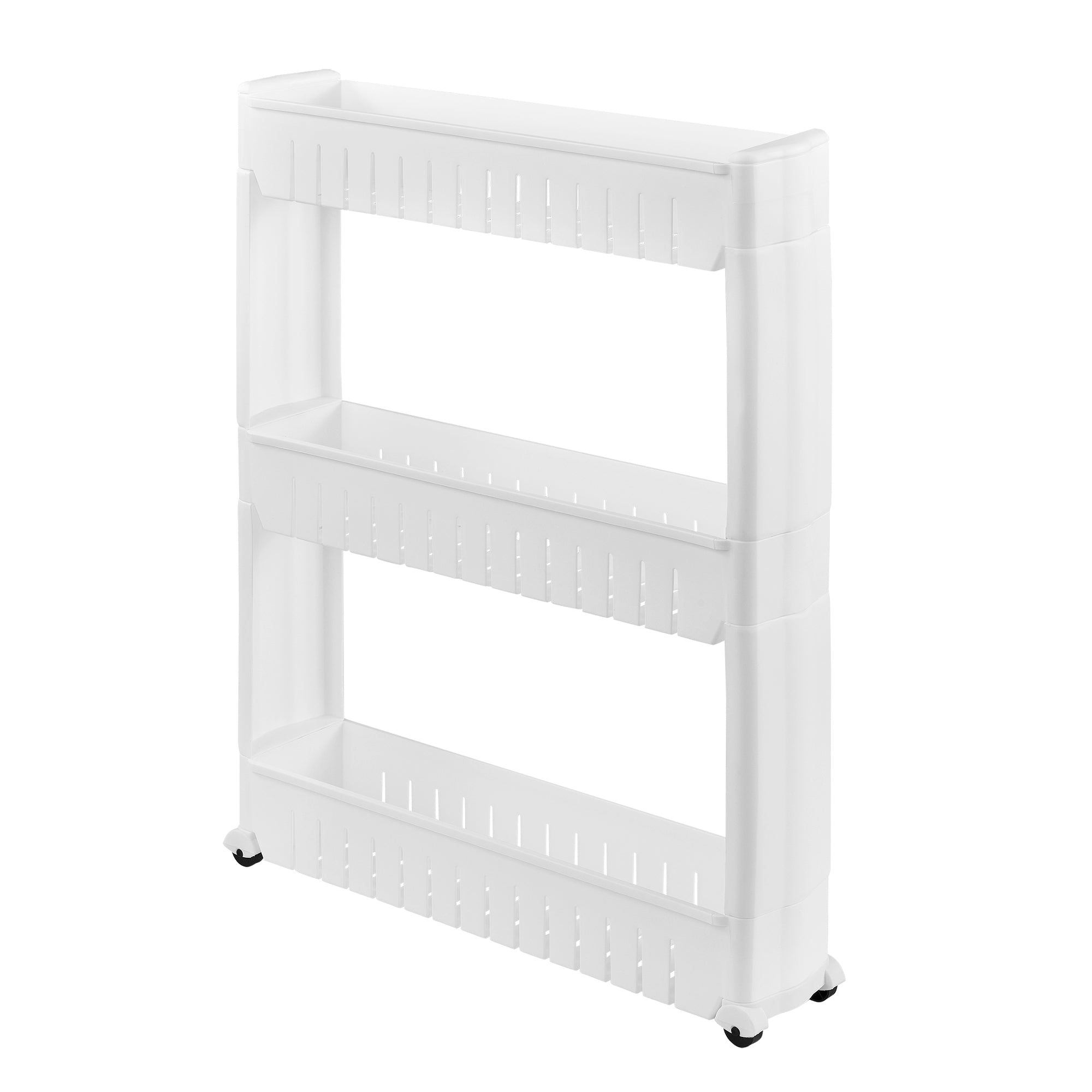 Carrello Portaoggetti a 3 Ripiani Scaffale Stretto con Ruote 72 x 12 x 54,5 cm - Bianco [en.casa]