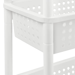 Carrello Portaoggetti a 3 Ripiani Scaffale Stretto con Ruote 77 x 22 x 48 cm - Bianco [en.casa]