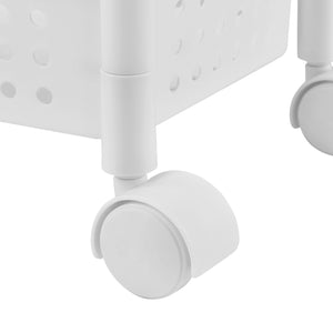 Carrello Portaoggetti a 3 Ripiani Scaffale Stretto con Ruote 77 x 22 x 48 cm - Bianco [en.casa]