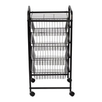 Carrello da cucina con ruote 87 x 41 x 31,5 cm con 4 cestelli nero 03_0006794