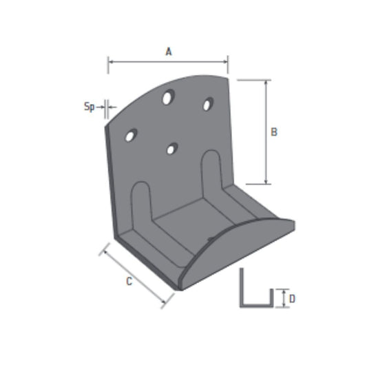 Reggirete a staffa 0180 a 4 fori pre-zincato Made in Italy