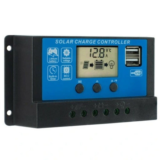 Regolatore di carica 20A per pannello solare 12/24V display LCD USB Art.89756