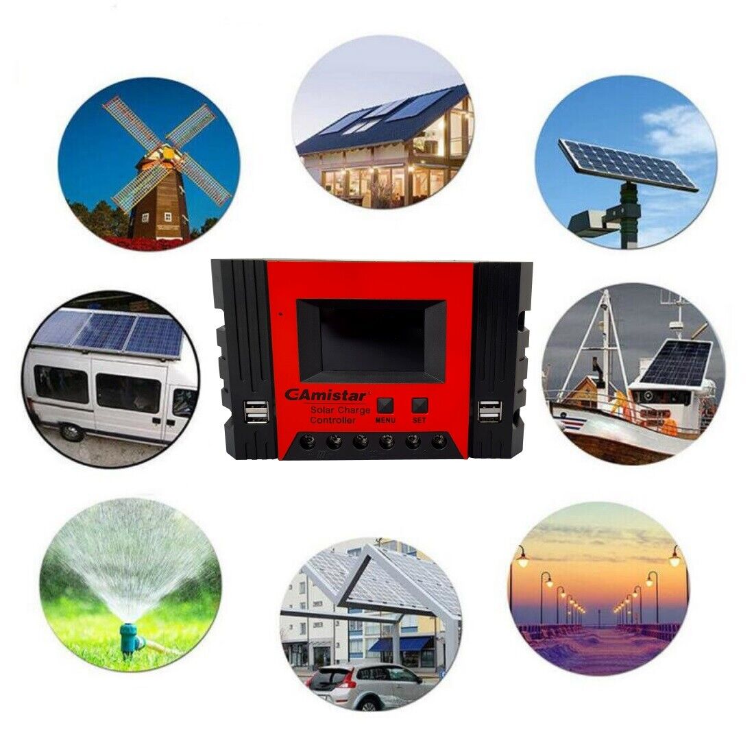 Regolatore di carica solare fotovoltaico 50 amper 12v24v 4 us GKS5024-50A