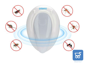 Repellente Zanzare Ultrasuoni Spina Europea Luce LED Notturna Topi Insetti 2 pezzi
