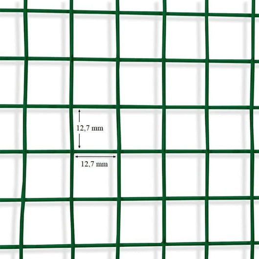 Rete Metallica Plasticata Verde 0,5X10M Per Recinzione Giardino