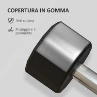 Set 2 Manubri a 12 Lati da 5 kg in Metallo e Gomma con Impugnatura Antiscivolo, 25x9.5x9.5 cm, Nero