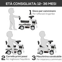 Macchina Cavalcabile per Bambini Età 12-36 Mesi, Macchina Giocattolo Bambi con Volante, Fari e Suoni, Licenza Mercedes, Bianco
