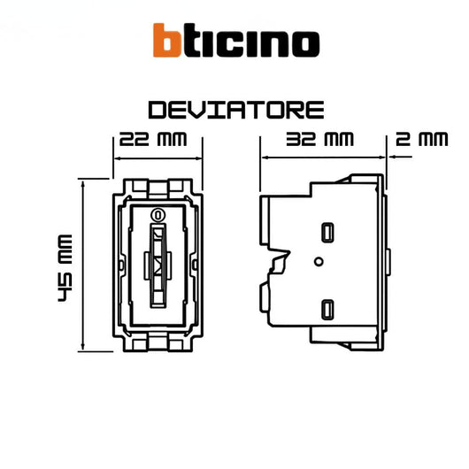 Bticino living now k4003 deviatore unipolare 10ax 250v illuminabile