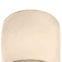 Set di 2 sedie da pranzo in velluto, con gambe in metallo dorato, 50x62x89 cm, Beige