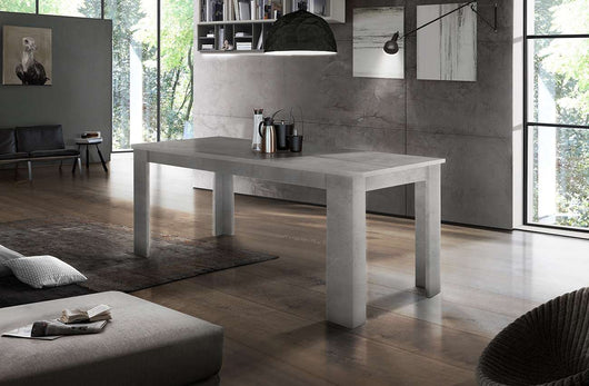 Tavolo allungabile 90x140-190 grigio per sala da pranzo soggiorno Jesi Stone