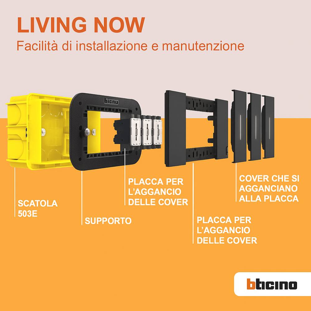 Cover illuminabile bticino 1 modulo varie finiture di colore *** colore nero, confezione 1