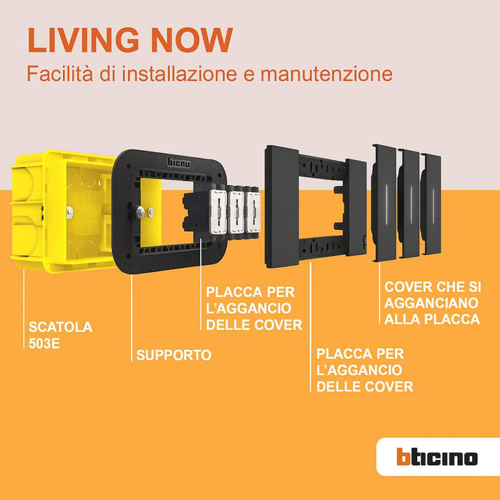 Cover illuminabile bticino 1 modulo varie finiture di colore *** colore nero, confezione 1