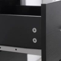 Scrivania PC con 3 Ripiani e 3 Cassetti per Camera e Ufficio, in Legno MDF, 120x49x72 cm, Nera