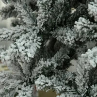 Albero di Natale Slim Artificiale 210 cm con Rami Realistici, Albero di Natale Innevato Alto e Stretto con Base Pieghevole, Verde
