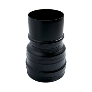 Riduzione D. 100 femmina - 80 maschio ,  smaltato verniciato 600 gradi smaltato 600 gradi stufa pellet tubo nero CE Made in Italy