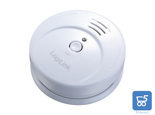 Rilevatore Di Fumo Ottico a Batteria con Sirena LED Lampeggiante Rosso a Muro o Soffitto