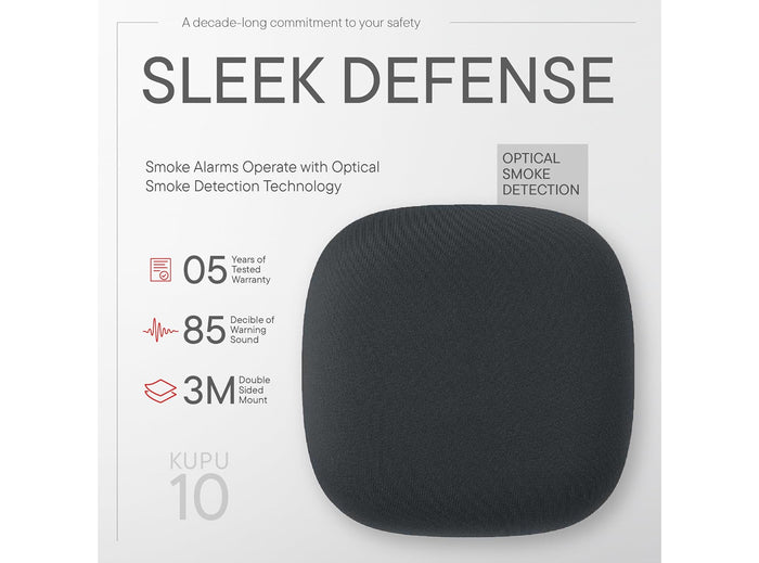 Rilevatore di Fumo e Incendio con Batteria Integrata Allarme da 85dB con Materiale di Montaggio