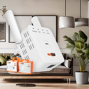 Ripetitore Wireless Wifi Extender Velocità Banda 300Mbps con Due Antenne Esterne Configurazione Facile e Veloce Bianco