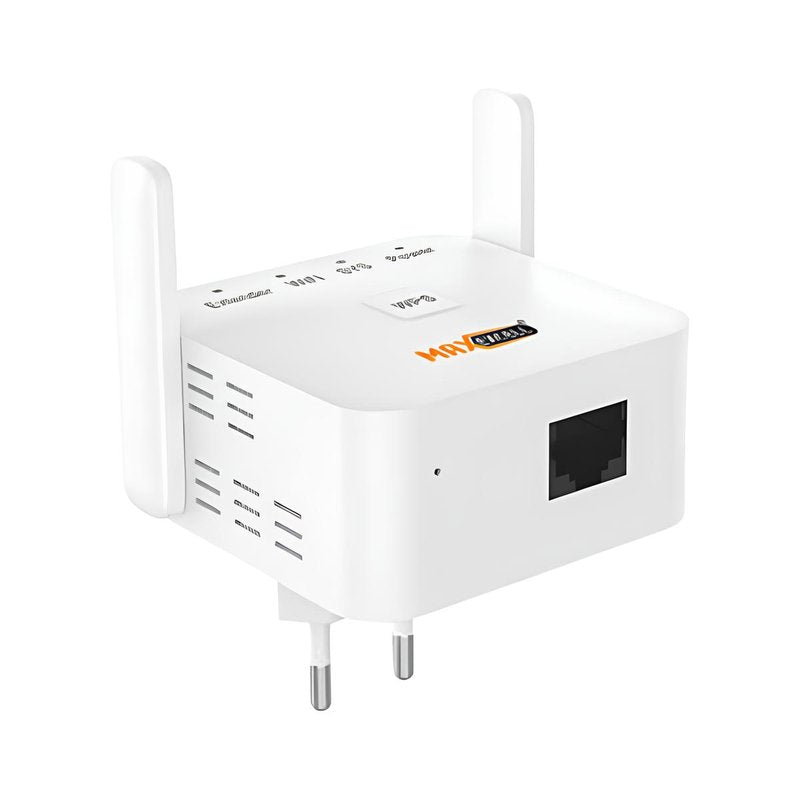 Ripetitore Wireless Wifi Extender Velocità Banda 300Mbps con Due Antenne Esterne Configurazione Facile e Veloce Bianco