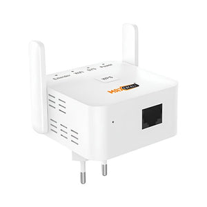Ripetitore Wireless Wifi Extender Velocità Banda 300Mbps con Due Antenne Esterne Configurazione Facile e Veloce Bianco