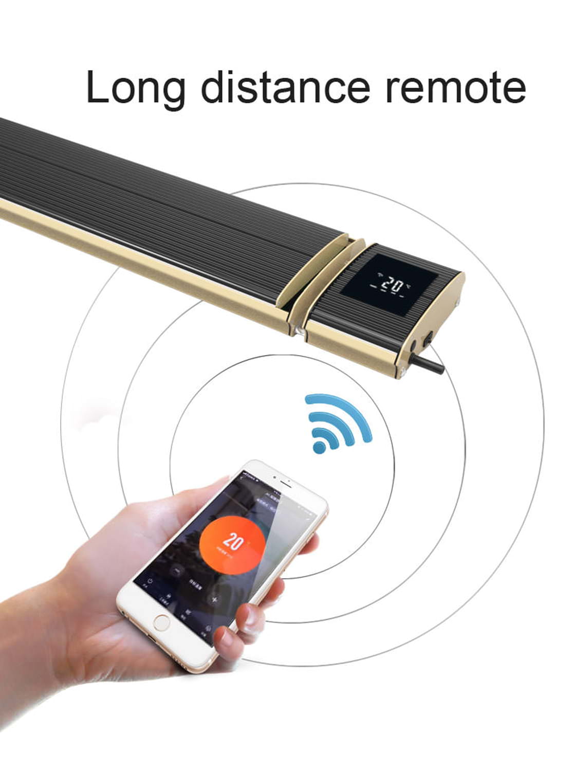Sined Riscaldatore Infrarossi Comandabile Da Smartphone Con Wifi Da 2400w Nero