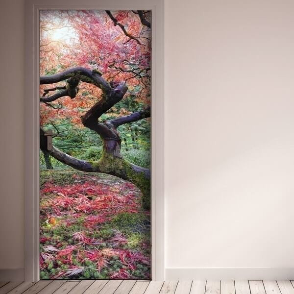 Decorazione per Porta Autoadesiva Facile da Applicare 210x83 cm Door Cover Maple