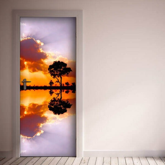 Decorazione per Porta Autoadesiva Facile da Applicare 210x83 cm Door Cover Africa