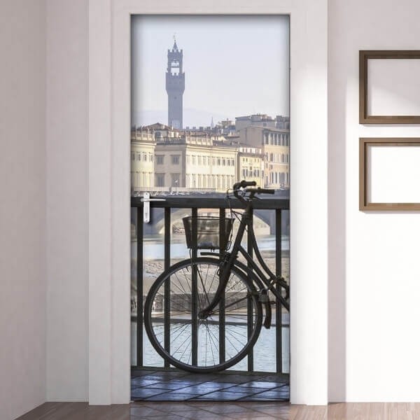 Decorazione per Porta Autoadesiva Facile da Applicare 210x83 cm Door Cover Bicycle