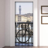 Decorazione per Porta Autoadesiva Facile da Applicare 210x83 cm Door Cover Bicycle