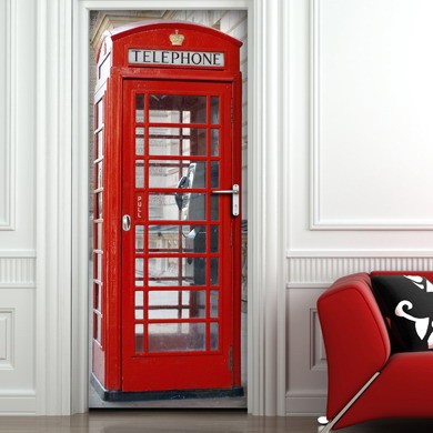 Decorazione per Porta Autoadesiva Facile da Applicare 210x83 cm Door Cover Phone Booth