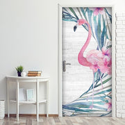 Decorazione per Porta Autoadesiva Facile da Applicare 210x83 cm Door Cover Fenicotteri