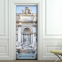 Decorazione per Porta Autoadesiva Facile da Applicare 210x83 cm Door Cover Rome Fontana di Trevi