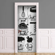 Decorazione per Porta Autoadesiva Facile da Applicare 210x83 cm Door Cover Food