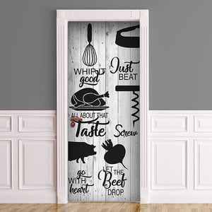 Decorazione per Porta Autoadesiva Facile da Applicare 210x83 cm Door Cover Food