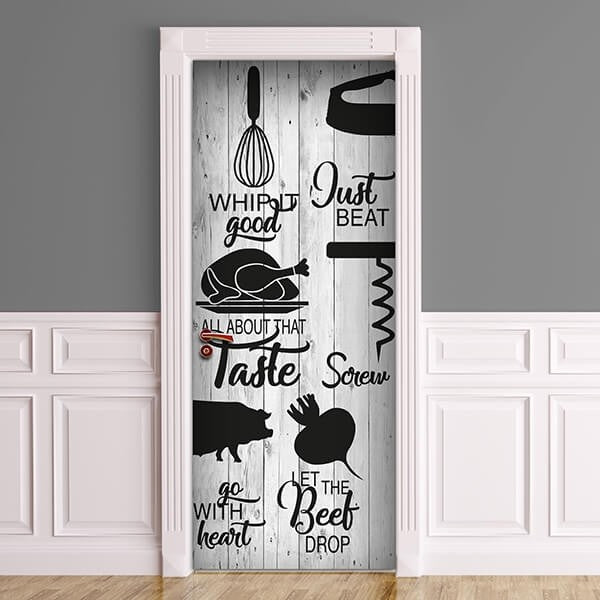 Decorazione per Porta Autoadesiva Facile da Applicare 210x83 cm Door Cover Food