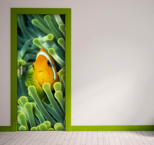 Decorazione per Porta Autoadesiva Facile da Applicare 210x83 cm Door Cover Funny Fish