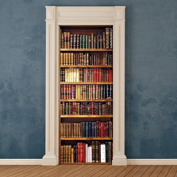 Decorazione per Porta Autoadesiva Facile da Applicare 210x83 cm Door Cover Bookcase
