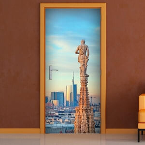 Decorazione per Porta Autoadesiva Facile da Applicare 210x83 cm Door Cover Milan Spire