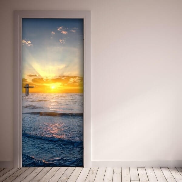 Decorazione per Porta Autoadesiva Facile da Applicare 210x83 cm Door Cover Sunset
