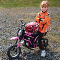 Moto Elettrica per Bambini con Acceleratore Manuale, 2 Velocità 8-16km/h, Età 8-12 Anni, Rosa