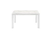 E-STYLO Tavolo allungabile con top in ceramica marmo bianco e base in metallo bianco, 90cm X 140 /190cm H. 76cm.