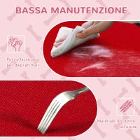 Lettino per Cani 50kg max Rialzato con Borsa da Viaggio, in Metallo e Tessuto Oxford, 122x92x23 cm, Rosso