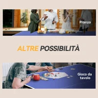 Tavolo da Ping Pong Pieghevole per Interni con Ruote Girevoli, Rete, Racchette e Palline, Blu