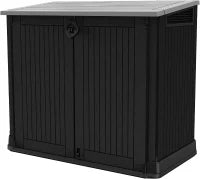 Porta Attrezzi da Giardino Store-It-Out Midi, 880L, Effetto Legno, Nero, 132x71,5x113,5H cm