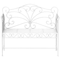 Panchina da Esterno a 2 Posti , Panchina Biposto da Giardino Stile Romantico Ferro 113.5 x 50 x 96cm Bianco