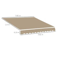 Telo di Ricambio per Tenda a Bracci in Poliestere Anti UV da 4x2.5m, Beige