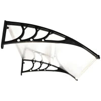 Pensilina da Esterno 75x120 cm in Policarbonato Impermeabile e Anti-UV per Porta o Finestra