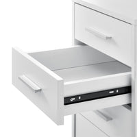 Cassettiera a Ruote Comodino con 5 Cassetti 63 x 33 x 38 cm - Bianco [en.casa]