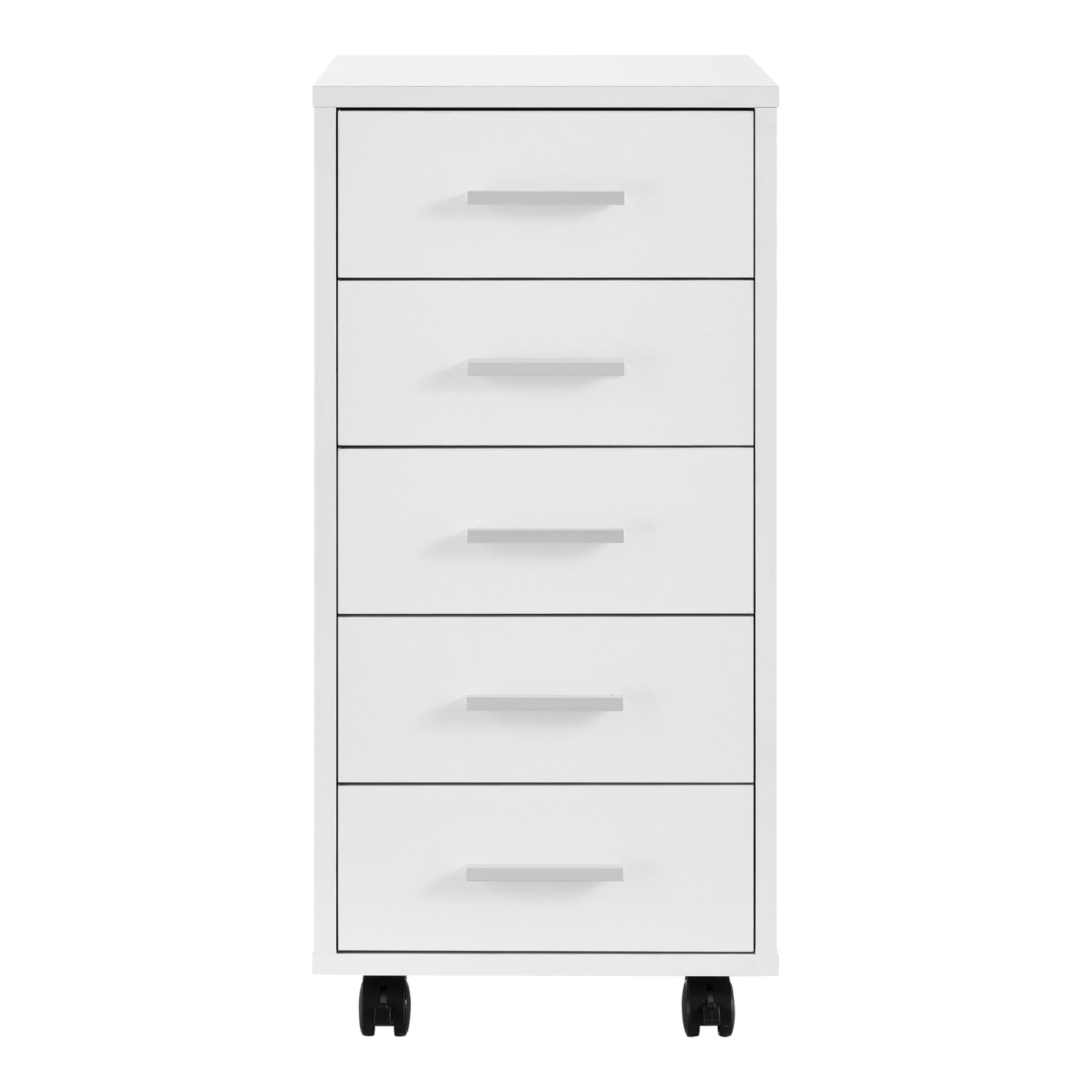 Cassettiera a Ruote Comodino con 5 Cassetti 63 x 33 x 38 cm - Bianco [en.casa]