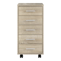 Cassettiera a Ruote Comodino con 5 Cassetti 63 x 33 x 38 cm - Effetto Rovere Sonoma [en.casa]